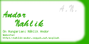 andor nahlik business card